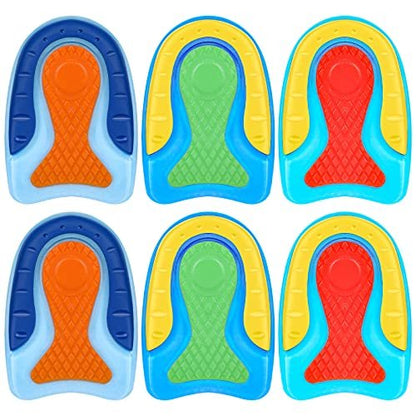 Janmercy 6er-Pack Fersenpolster für Kinder – Gel-Einlagen gegen Fersenschmerzen, Plantarfasziitis & Knöchelschmerzen – Stoßdämpfend, leicht, in 3 Farben (Kindergröße 3–7)