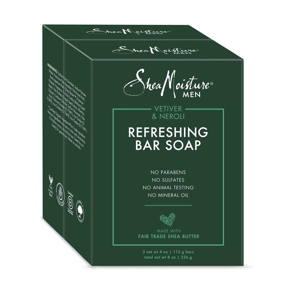 SheaMoisture Männerseife Vetiver & Neroli, 118 g (2er-Pack) – Natürliche Reinigung für trockene Haut