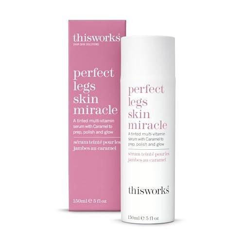 THISWORKS Perfect Legs Skin Miracle: Getönte Hautpflege mit Vitamin C & E für strahlenden, sonnengeküssten Glow – Gleicht Hautton aus & reduziert Unreinheiten, 150 ml