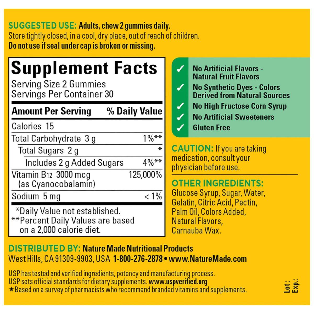 Nature Made Extra Stark Vitamin B12 Gummis 3000 mcg pro Portion – B12 Vitamine zur Unterstützung des Energiestoffwechsels, 60 Gummis, 30-Tage-Vorrat