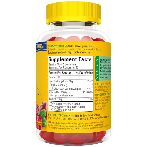 Nature Made Vitamin B12 1000 mcg – 160 Tabletten mit Zeitfreisetzung für die Energieunterstützung
