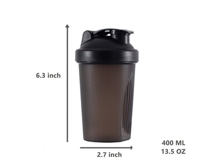 GAISHION Shaker Flasche 400 ml für Proteinshakes mit Mixkugeln – BPA-freier Kunststoff, Schwarz+Weiß (2er-Pack)