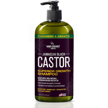 Hair Chemist Superior Growth Jamaican Black Castor Shampoo 33,8 oz. – Sulfatfreies Shampoo mit natürlichen Inhaltsstoffen für kräftigeres Haar