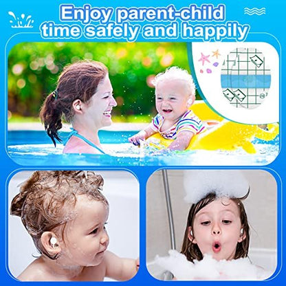 Teling 300 Stück Einweg-Baby-Ohrenschützer für Schwimmen, Wasserdichte Baby-Dusch-Ohrenschützer für Badeschutz, Neugeborenen-Aufkleber, Wattebällchen für Kinder, Schwimmen, Surfen, Schnorcheln, Wassersport (Blau)