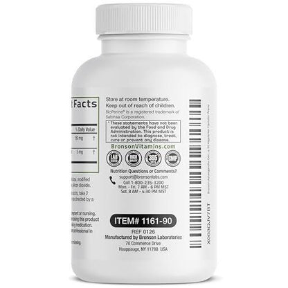 Bronson Ashwagandha Extra Strength Stress & Mood Support mit BioPerine – Nicht-GMO Formel, 90 vegane Kapseln