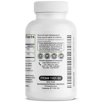 Bronson Ashwagandha Extra Strength Stress & Mood Support mit BioPerine – Nicht-GMO Formel, 90 vegane Kapseln
