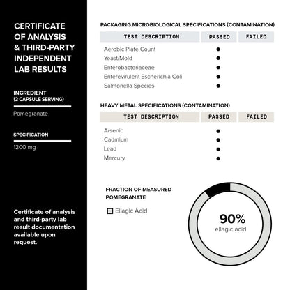 Toniiq Granatapfel Extrakt – Ultrahohe Potenz 35:1 Extrakt mit 90 % Ellagsäure – Hochkonzentriert – Laborgeprüft – 120 Kapseln