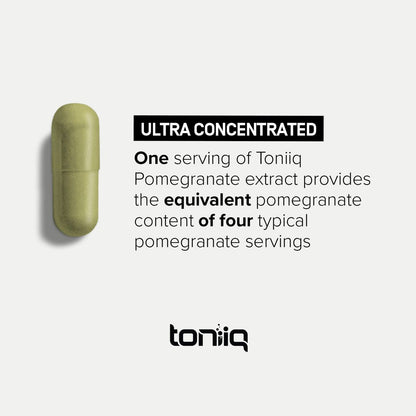 Toniiq Granatapfel Extrakt – Ultrahohe Potenz 35:1 Extrakt mit 90 % Ellagsäure – Hochkonzentriert – Laborgeprüft – 120 Kapseln