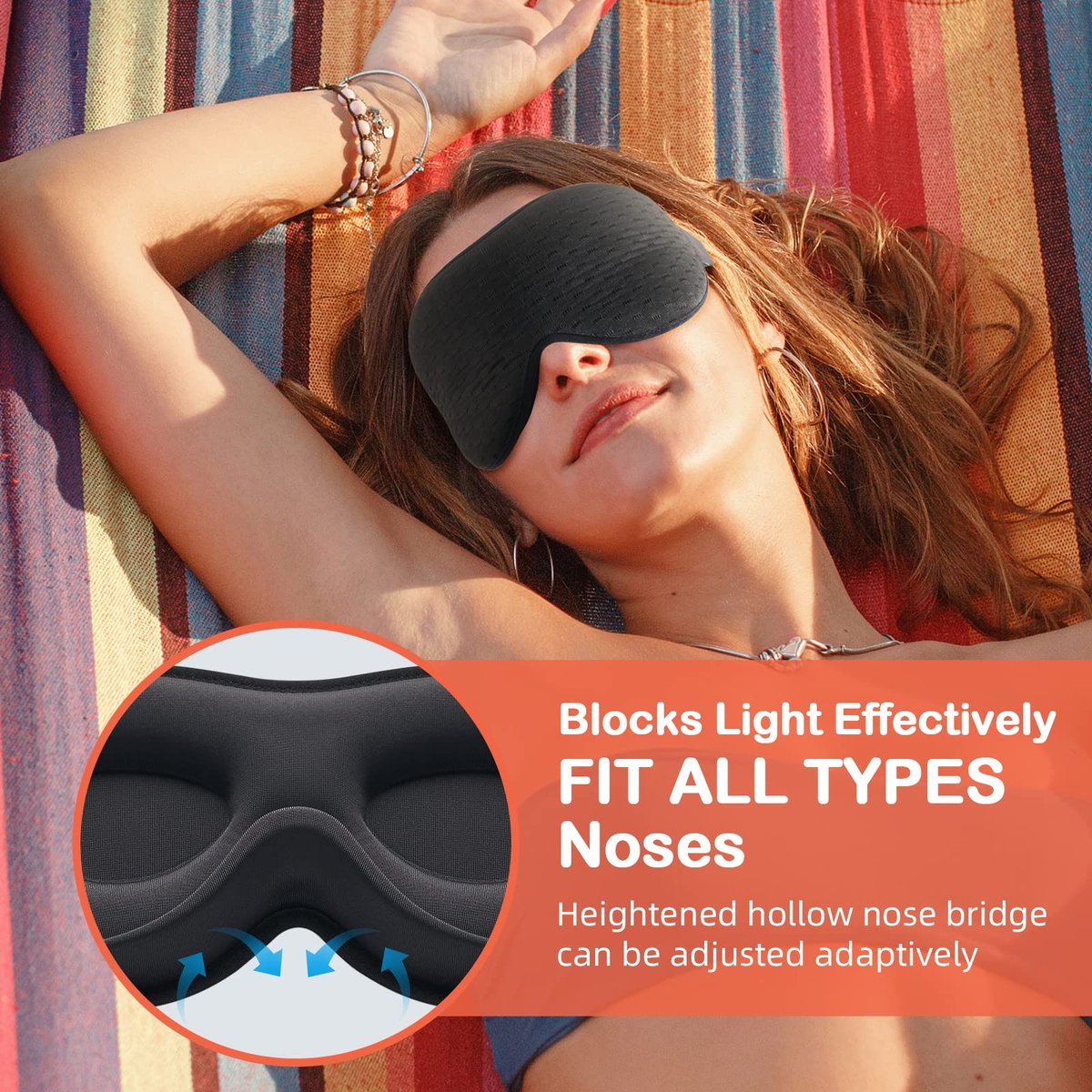 INNELO Schlafmaske für Seitenschläfer, 3D-Konturierte Schlafmaske für Damen und Herren, 100% Lichtblockierende Memory-Schaum-Augenmaske, Kein Druck auf die Augen, Schlafmaske für Reisen, Yoga, Schwarz