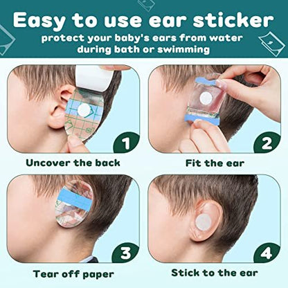 Kingdder 60 Stück Baby Ohrenschützer fürs Baden – Wasserdichte Ohrstöpsel für Babys und Kinder – Ideal für Schwimmen, Duschen, Surfen, Schnorcheln und andere Wassersportarten (Blau)