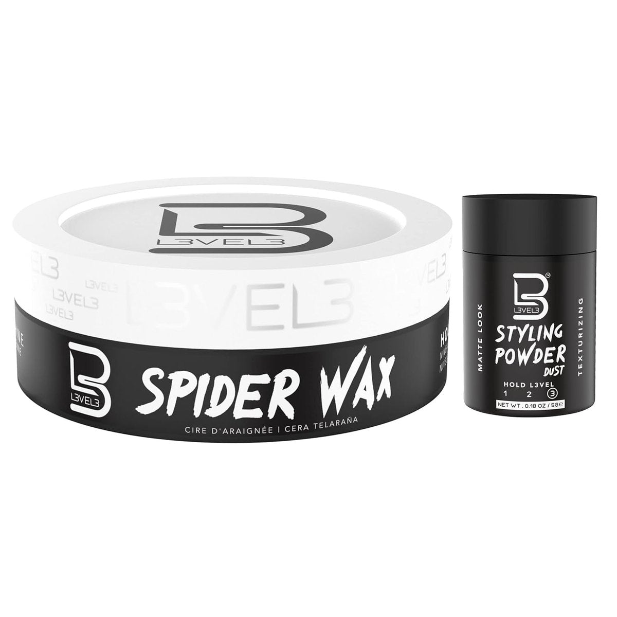 L3 Level 3 Spider Wax - Starker Halt und langanhaltendes Volumen für Herren - 5 Unzen