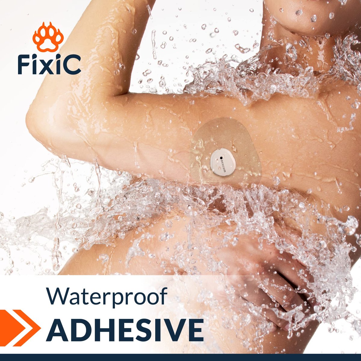 FixiC – Klebepflaster für G7 & Stelo – 25er Pack Premium wasserfeste Klebepflaster – Vorgeschnittene Rückseite – Klebepflaster für G7 – Lange Fixierung! (Bräune)
