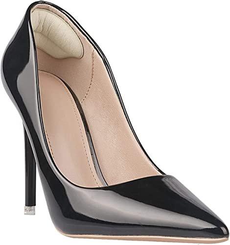 Fersenpolster für zu große Schuhe, Einlegesohlen für Damen, Fersengripp für Damen und Herren, Schutzpolster gegen Blasen, Polster für lose Schuhe, Komfortfüller (Beige/Schwarz 4 Paare)