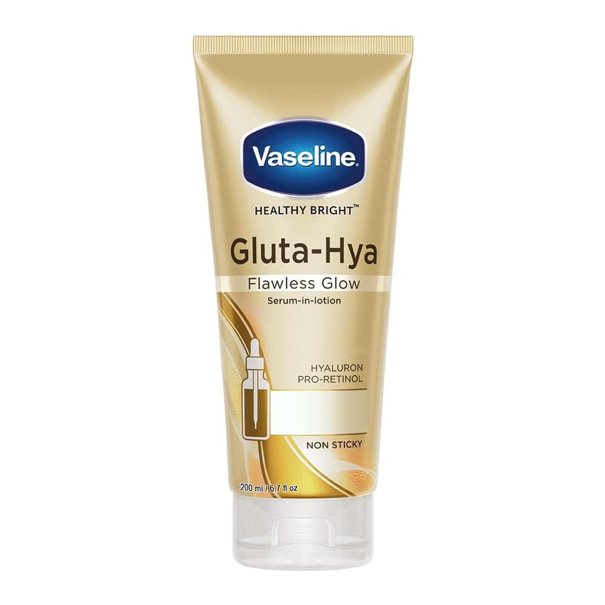 Vaseline Gluta-Hya Serum-In-Lotion, leichte feuchtigkeitsspendende Körperlotion, 200 ml / 6,7 fl oz
