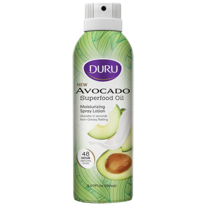 Duru Avocado Feuchtigkeitsspray Lotion – 48h Feuchtigkeitsspray mit Avocadoöl für trockene Haut