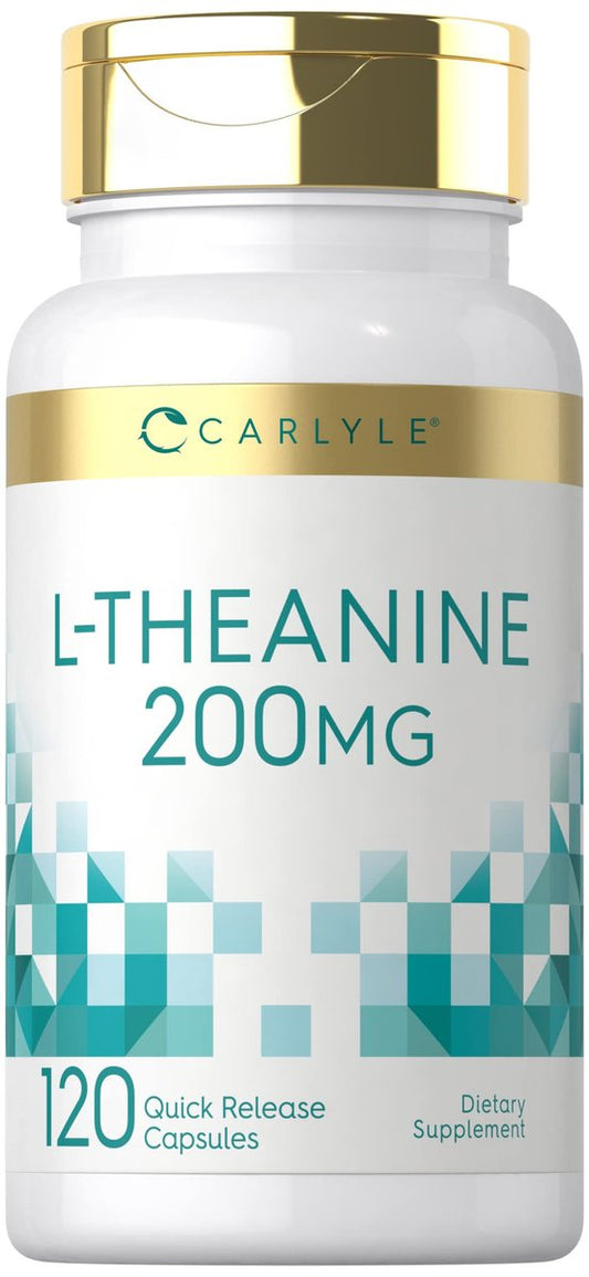 Carlyle L-Theanin 200 mg – 120 Kapseln – Nahrungsergänzungsmittel, Nicht-GVO, Glutenfrei