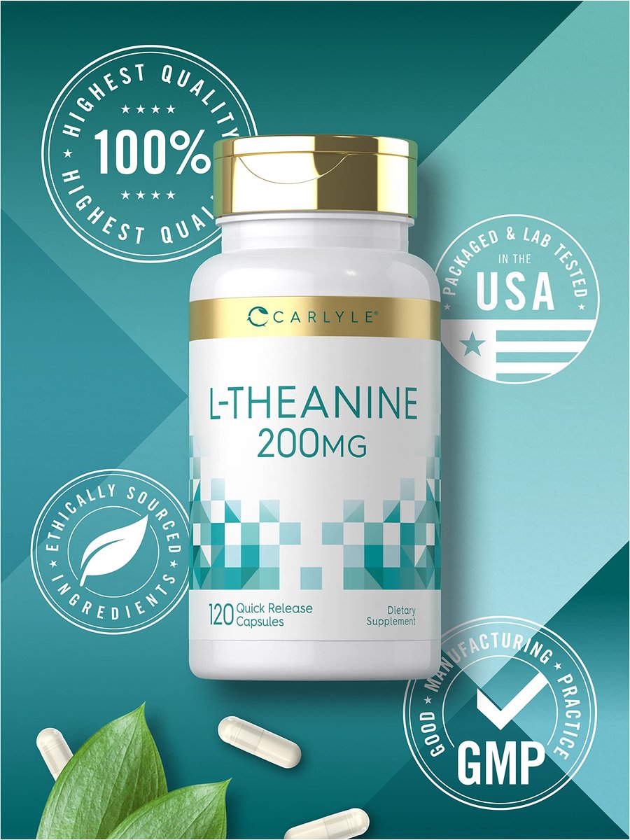 Carlyle L-Theanin 200 mg – 120 Kapseln – Nahrungsergänzungsmittel, Nicht-GVO, Glutenfrei