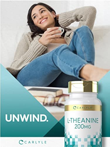 Carlyle L-Theanin 200 mg – 120 Kapseln – Nahrungsergänzungsmittel, Nicht-GVO, Glutenfrei