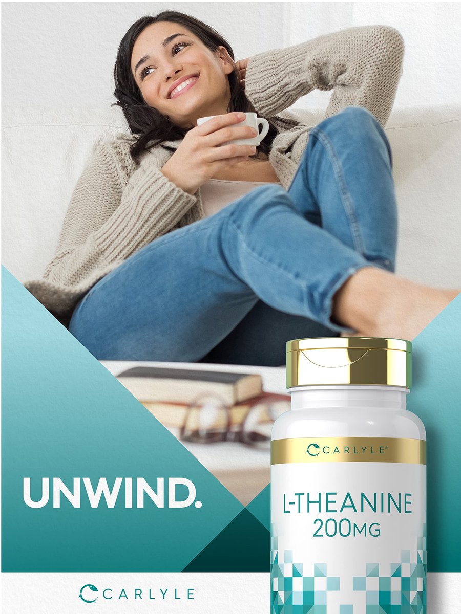 Carlyle L-Theanin 200 mg – 120 Kapseln – Nahrungsergänzungsmittel, Nicht-GVO, Glutenfrei
