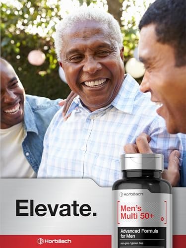 Horbäach Multivitamin für Männer 50 Plus | 60 Kapseln | mit Kalzium, Magnesium, Vitamin A, B, C, D & E | 50+ Advanced Formula | Non-GMO & Glutenfrei