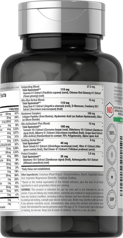 Horbäach Multivitamin für Männer 50 Plus | 60 Kapseln | mit Kalzium, Magnesium, Vitamin A, B, C, D & E | 50+ Advanced Formula | Non-GMO & Glutenfrei