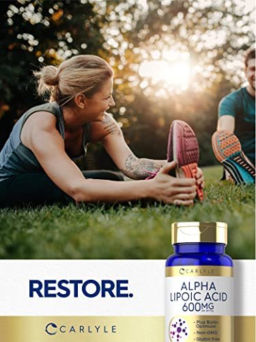 Carlyle Alpha-Liponsäure 600 mg mit Biotin-Booster – 90 Kapseln, Non-GMO & Glutenfrei