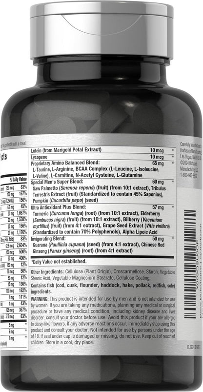 Horbäach Men's Multivitamin | 60 Kapseln | Fortschrittliche Formel | mit Vitamin C, D, Magnesium, Mineralien & mehr | Nicht-GVO & glutenfrei
