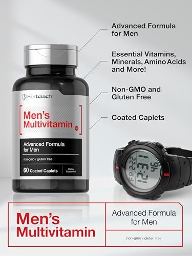 Horbäach Men's Multivitamin | 60 Kapseln | Fortschrittliche Formel | mit Vitamin C, D, Magnesium, Mineralien & mehr | Nicht-GVO & glutenfrei