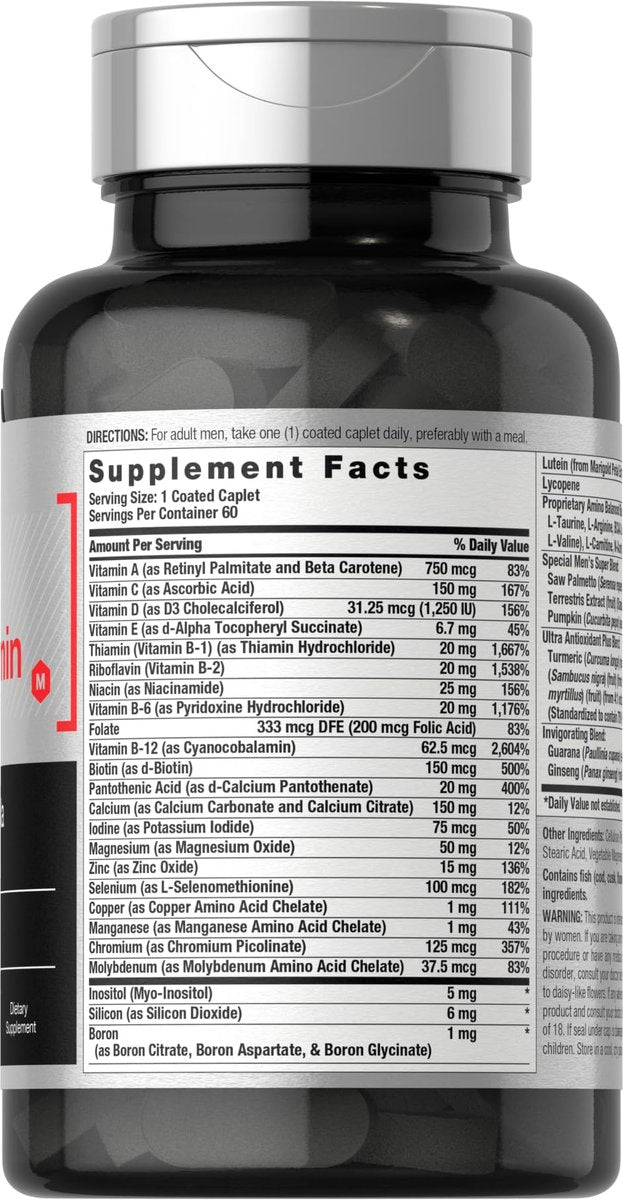 Horbäach Men's Multivitamin | 60 Kapseln | Fortschrittliche Formel | mit Vitamin C, D, Magnesium, Mineralien & mehr | Nicht-GVO & glutenfrei