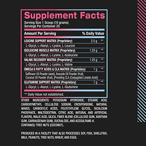 BPI Sports Best Aminos – BCAA Pulver nach dem Training & Glutamin Erholungsgetränk mit verzweigtkettigen Aminosäuren für Hydratation & Erholung, für Männer & Frauen – Zuckerwatte – 25 Portionen