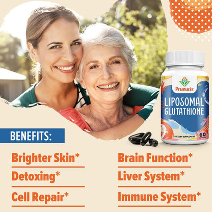 2400 mg Liposomales Glutathion mit Vitamin C, Mariendistel & Alpha-Liponsäure – Master-Antioxidans, reines reduziertes L-Glutathion – Immunsystem, Zellreparatur, Energie, hohe Absorption, 120 Weichkapseln