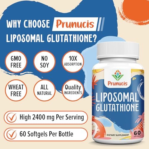 2400 mg Liposomales Glutathion mit Vitamin C, Mariendistel & Alpha-Liponsäure – Master-Antioxidans, reines reduziertes L-Glutathion – Immunsystem, Zellreparatur, Energie, hohe Absorption, 120 Weichkapseln