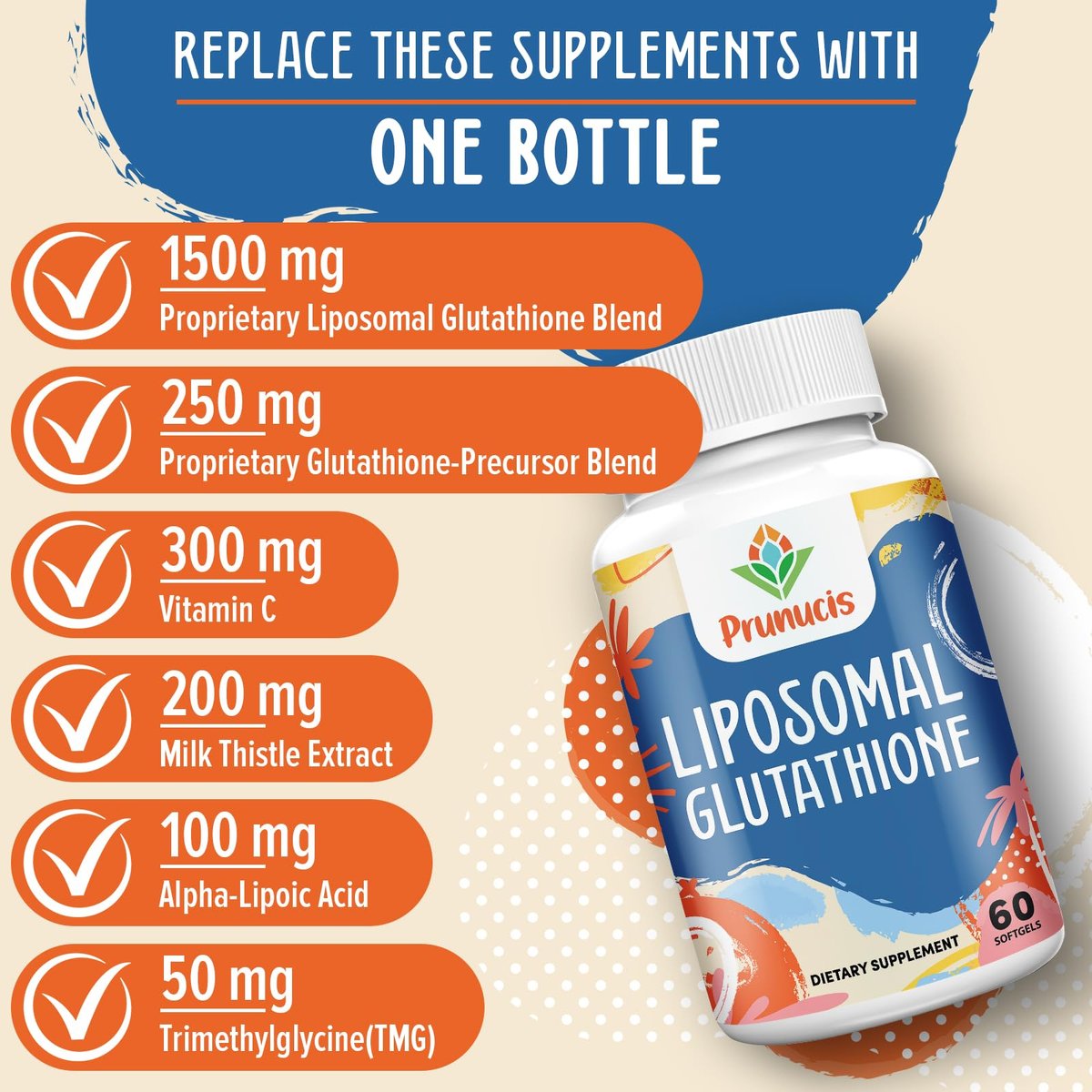 2400 mg Liposomales Glutathion mit Vitamin C, Mariendistel & Alpha-Liponsäure – Master-Antioxidans, reines reduziertes L-Glutathion – Immunsystem, Zellreparatur, Energie, hohe Absorption, 120 Weichkapseln