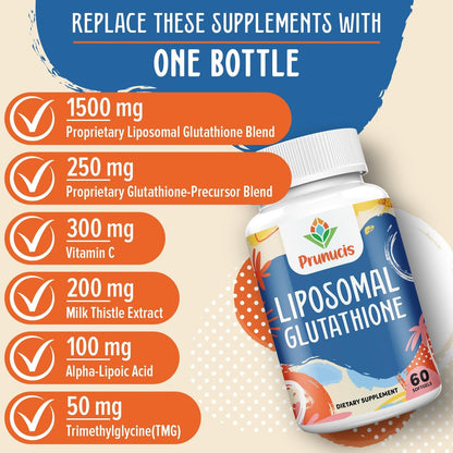 2400 mg Liposomales Glutathion mit Vitamin C, Mariendistel & Alpha-Liponsäure – Master-Antioxidans, reines reduziertes L-Glutathion – Immunsystem, Zellreparatur, Energie, hohe Absorption, 120 Weichkapseln