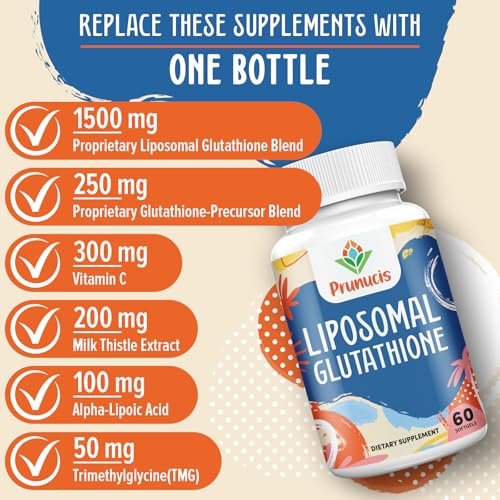 2400 mg Liposomales Glutathion mit Vitamin C, Mariendistel & Alpha-Liponsäure – Master-Antioxidans, reines reduziertes L-Glutathion – Immunsystem, Zellreparatur, Energie, hohe Absorption, 120 Weichkapseln
