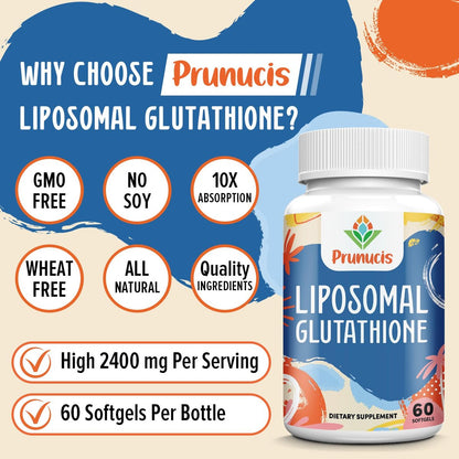 2400 mg Liposomales Glutathion mit Vitamin C, Mariendistel & Alpha-Liponsäure – Master-Antioxidans, reines reduziertes L-Glutathion – Immunsystem, Zellreparatur, Energie, hohe Absorption, 120 Weichkapseln