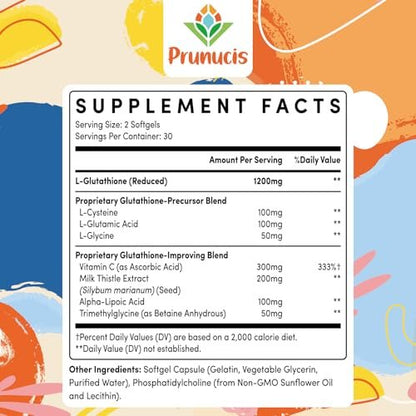 2400 mg Liposomales Glutathion mit Vitamin C, Mariendistel & Alpha-Liponsäure – Master-Antioxidans, reines reduziertes L-Glutathion – Immunsystem, Zellreparatur, Energie, hohe Absorption, 120 Weichkapseln