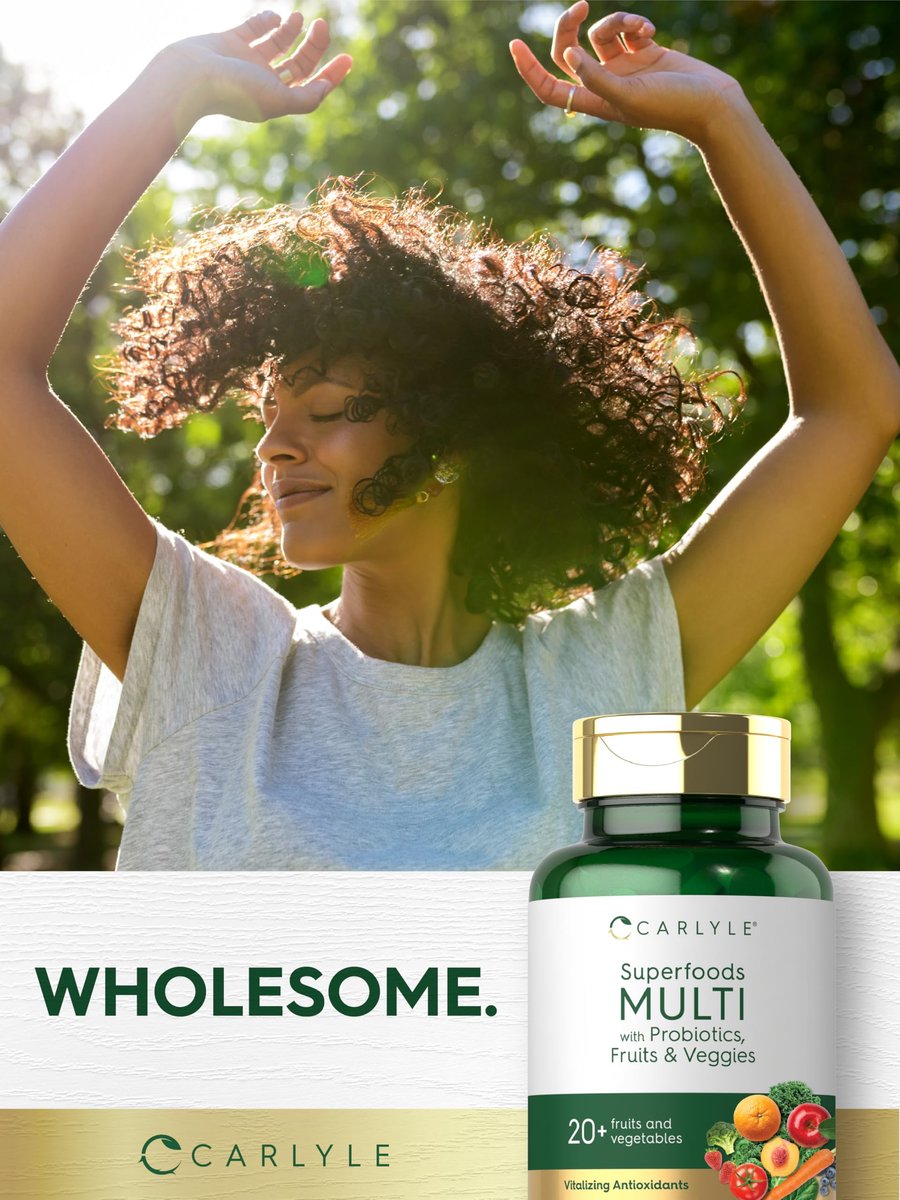 Carlyle Obst- und Gemüse-Supplement | 120 Kapseln | Superfood Multivitamin mit Probiotika | Hergestellt aus 20 Früchten und Gemüse | Non-GMO & Glutenfrei