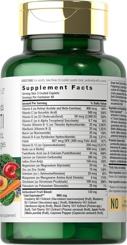 Carlyle Obst- und Gemüse-Supplement | 120 Kapseln | Superfood Multivitamin mit Probiotika | Hergestellt aus 20 Früchten und Gemüse | Non-GMO & Glutenfrei