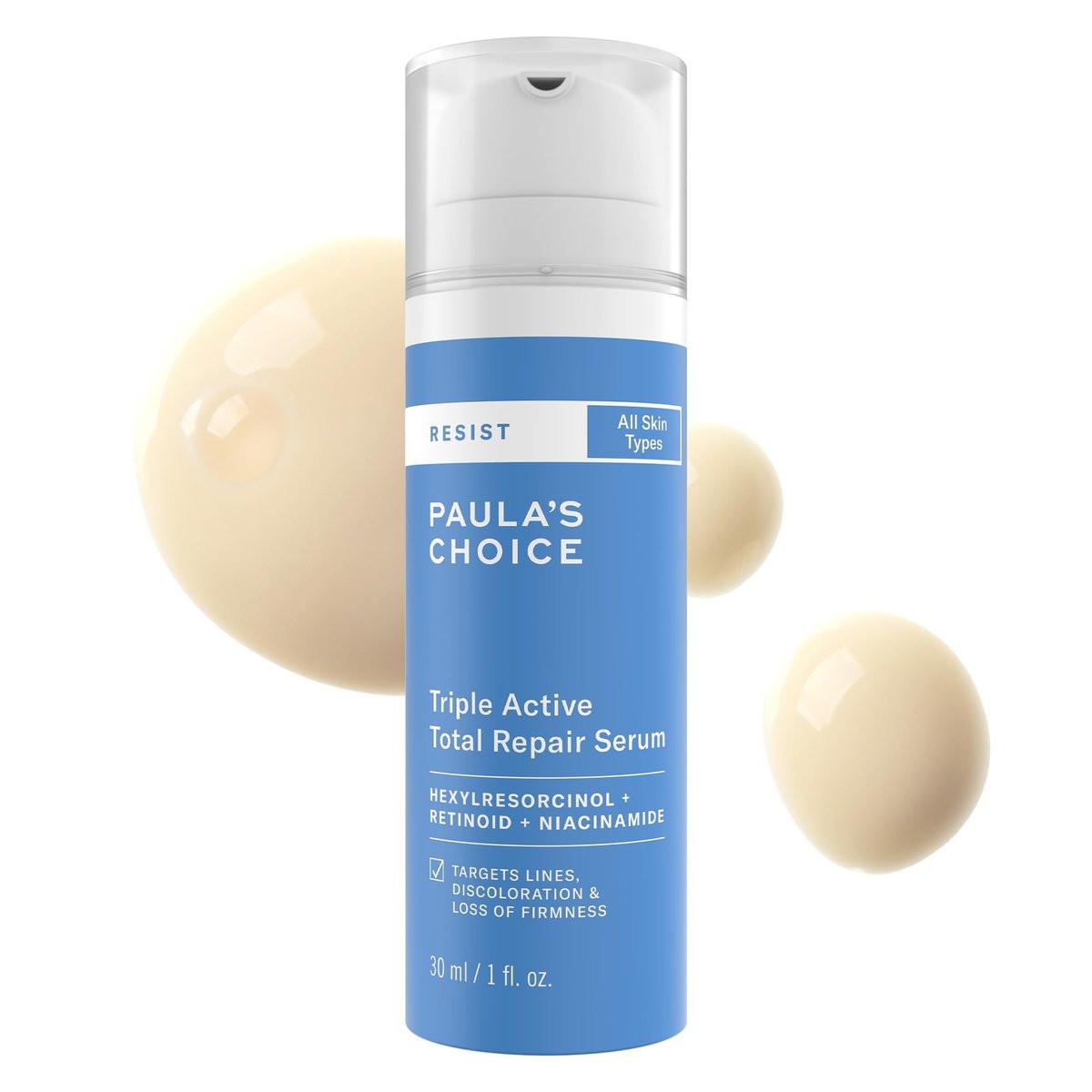 Paula’s Choice RESIST Triple Active Total Repair Serum – 3-in-1 Anti-Aging Serum mit Niacinamid & Retinoid, Falten, dunkle Flecken & Festigkeitsverlust, 30 ml