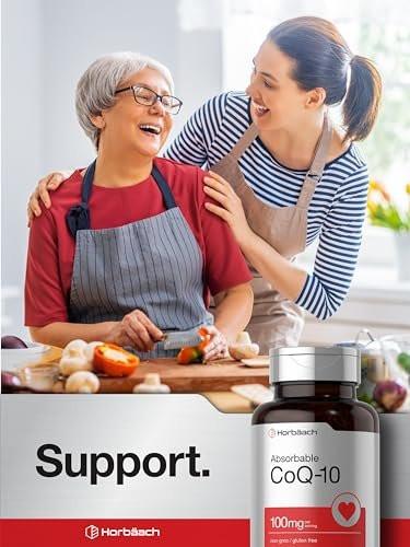 Horbäach CoQ10 100 mg – 120 Weichkapseln – Nicht-GVO & glutenfreies Nahrungsergänzungsmittel