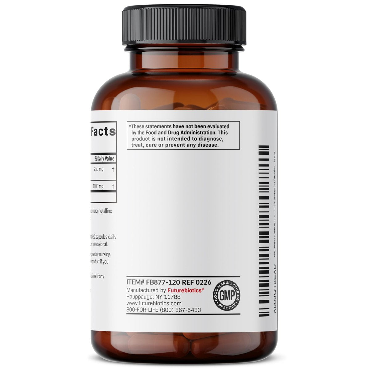 Futurebiotics Rote Bete + L-Arginin, Nicht-GVO, 120 Kapseln – Natürliche Unterstützung für Herz und Kreislauf