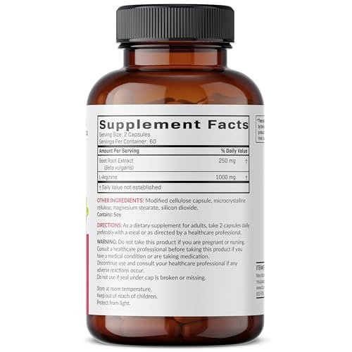 Futurebiotics Rote Bete + L-Arginin, Nicht-GVO, 120 Kapseln – Natürliche Unterstützung für Herz und Kreislauf