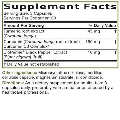 Bronson Kurkuma Curcumin Extra Stärke - Antioxidans, Gelenk- & Verdauungsunterstützung mit BioPerin, Non-GMO, 90 vegane Kapseln