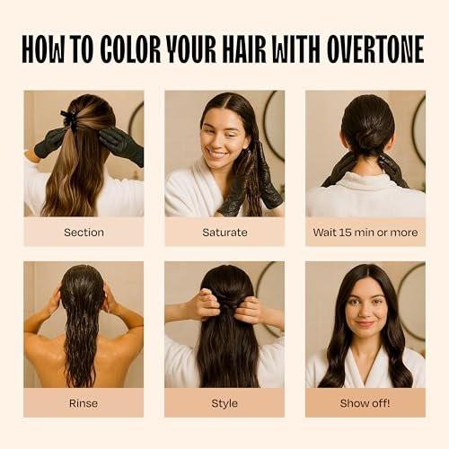 oVertone Semi-Permanente Haarfarbe Conditioner – Schokoladenbraun, 236 ml – Pflegende, schadensfreie Farbe für alle Haartypen mit Sheabutter & Kokosöl, vegan & tierversuchsfrei