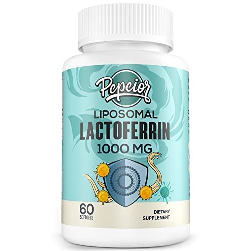Pepeior Liposomales Rinder-Lactoferrin 1000 mg – Höhere Absorption – für Eisenaufnahme & Immunfunktion, Lactoferrin Ergänzung für Erwachsene, 60 Softgels