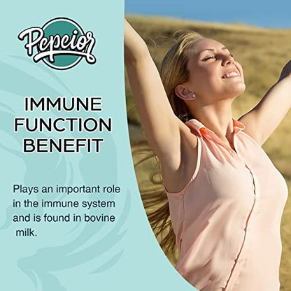 Pepeior Liposomales Rinder-Lactoferrin 1000 mg – Höhere Absorption – für Eisenaufnahme & Immunfunktion, Lactoferrin Ergänzung für Erwachsene, 60 Softgels