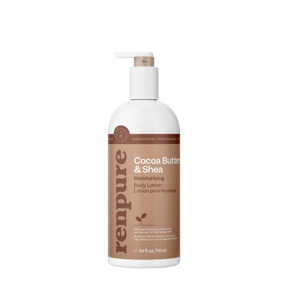 Renpure Körperlotion mit Kakaobutter und Sheabutter – Ultra-feuchtigkeitsspendend, reichhaltig & cremig für trockene bis sehr trockene Haut, 24 Fl Oz