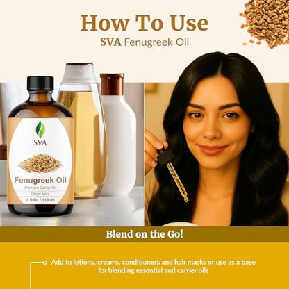 SVA Fenugreek Öl 118ml – Premium Trägeröl für Haarpflege, Kopfhautmassage & Hautpflege mit Pipette