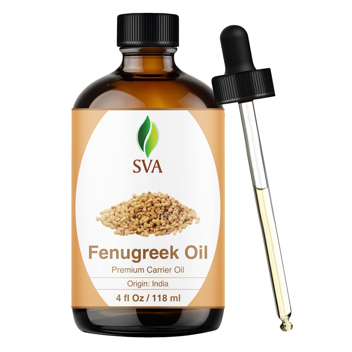 SVA Fenugreek Öl 118ml – Premium Trägeröl für Haarpflege, Kopfhautmassage & Hautpflege mit Pipette